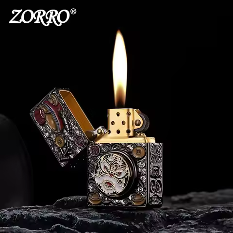 ZORRO Armor Jixiang Ruyi fuel lighter, brass, rotating decompression retro windproof men's lighter g