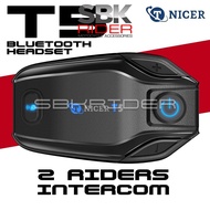 TNICER T5 500m 2 Riders Bluetooth Helmet Intercom Headset Music Sharing Ultra-Long Range with Qualit