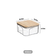 PET Plastic Food Sealed Storage Box with Bamboo Lid Coffee Beans Kitchen Storage Containers Kitchen