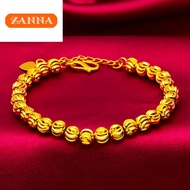 18k saudi gold earrings pawnable legit Golden watermelon beads transfer beads bracelet for women