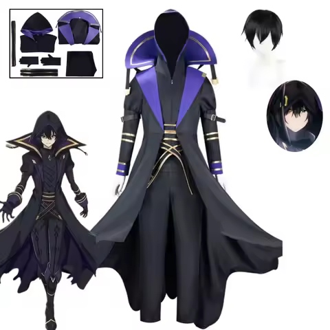 Anime The Eminence in Shadow Cid Kagenou Cosplay Costume Black Windbreaker Uniform Cloak Halloween M