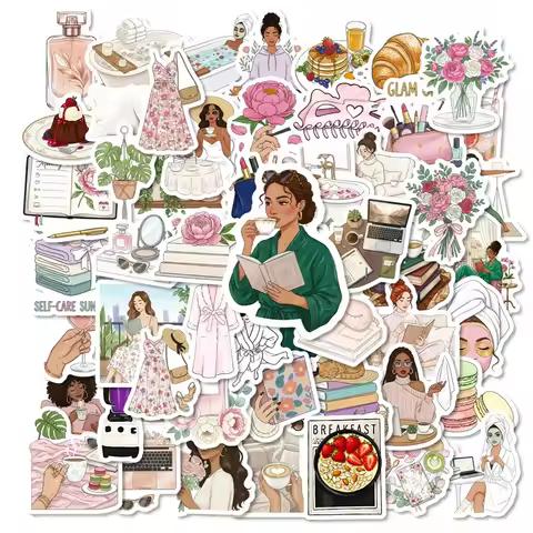 10/30/56PCS Elegant Women's Life Sticky Sticker PVC DIY Laptop Luggage Skateboard Stationery Decorat