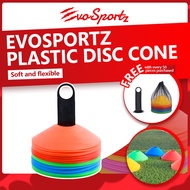 EvoSportz Plastic Disc Cone | Soccer Training Disc Marker Round Sports Cone