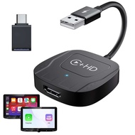Wireless CarPlay Adapter with HDMI Input Port 2-in-1 Car TV Mate CarPlay Wireless Adapter Converter 