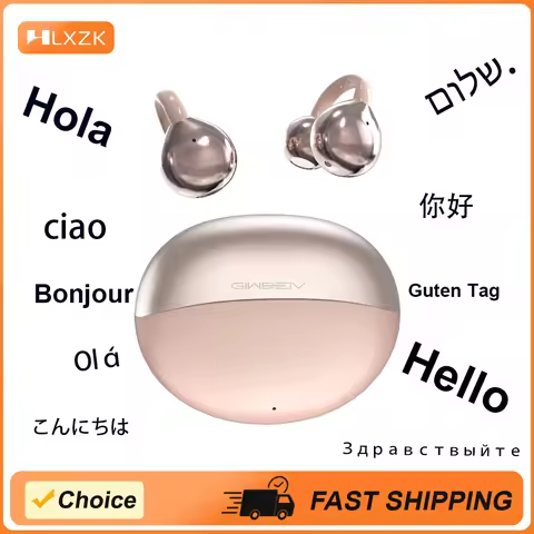 Ear Stud Style Language Translator Headphones AI Clear Call HD Call Noise Reduction Headphones Hi-Re