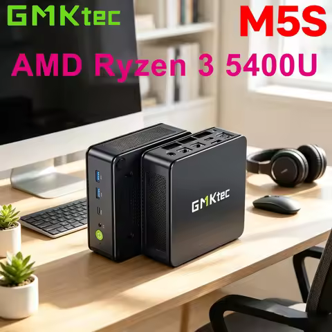 GMKtec M5S AMD Ryzen 3 5400U Mini PC 2*DDR4 2*M.2 SSD WIFI5 BT5.0 2*2.5G Lan Windows 11 Pro Desktop 