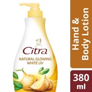 Citra Hand Body Lotion Glowing White Uv 380Ml Hand Body Citra Pompa