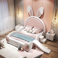 Rabbit Bed เตียง เตียงนอนกระต่ายน้อย ไม่แถมที่นอน มีบันได+มีสไลเดอร์ มีหูกระต่ายใหญ่ Bed. Rabbit bed