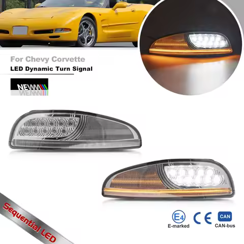 C5 Z06 LED Corner Lamp For Chevry Corvette C5 1997-2004 Bumper Sequential Turn Signal DRL Lamps Whit