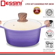 DESSINI ITALY XWB-28 Die Cast Aluminium Non Stick Casserole Pot Bowl Deep Fry Pan Induction Cookware