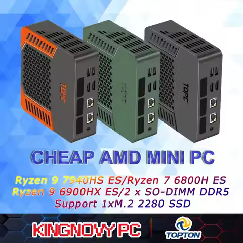 Mini PC AMD Ryzen 7 7840HS ES 6800H ES 64GB DDR5 1TB M.2 SSD Desktop Computers Support 4K Dual HDMI 