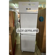 SAKATO Upright Stainless Steel Dual Mode Chiller + Freezer Double Door