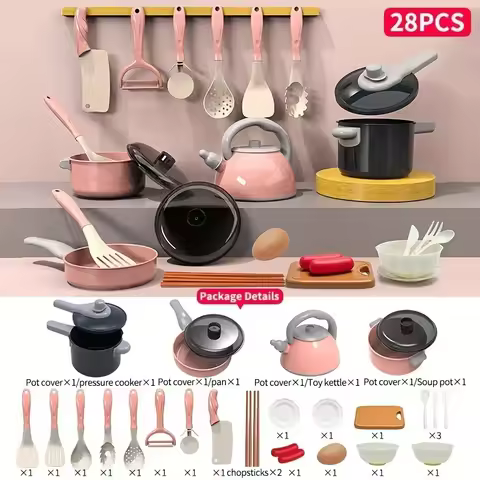 Kids Kitchen Set with Realistic Cooking Tools Creative Role Play Toys for Boys and Girls Gifts for C