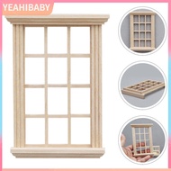 YEAHIBABY Doll House Window Prop DIY Mini House Decoration Mini 12-Pane Blank Window