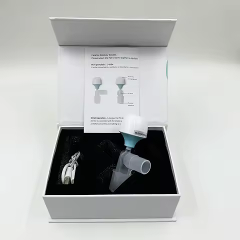Rechargeable pet apnea alarm, veterinary anesthesia circuit breathing monitor, cat and dog surgical