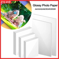 ZILUO Glossy Photo Paper, Quick Dry A4 3R 4R 5R 6R A5 A6 Inkjet Printing Photo Paper, High Gloss 100