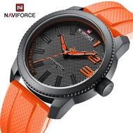 นาฬิกาควอทซ์แบรนด์หรูเสื้อ NAVIFORCE นาฬิกาทหารสายซิลิโคนสำหรับผู้ชายนาฬิกาข้อมือกันน้ำ30ATM