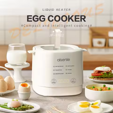 Electric Egg Cooker Multi-Functional Household Egg Cooker High Capacity Soft Medium Hard-Boiled Egg 