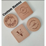 Customised Wood Engraving Coaster-Round Flat/teachers day /children's day gift