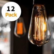 DINGDIAN LED 12 แพ็ค 220V ST64 หลอดแอลอีดีEDISON GOOD VINTAGEหลอดไฟไส้LED2W 4W 6W 8W E27 ขนาดกลาง600