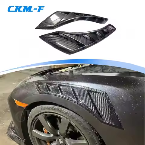 for Nissan GTR R35 350Z 370Z Z33 Z34 2008-2017 Car Front Fender Air Vent Trim Spoiler Canards Side F