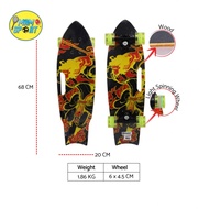 SKATEBOARD KAZOR Teens Adults PU WHEEL 818AS + LIGHT
