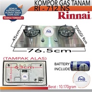 [✅Ready] Rinnai Kompor Gas Tanam Rinai 2 Tungku Stainless Rb 712 Ns