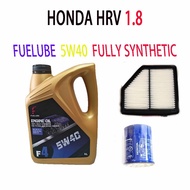 HONDA HRV 1.8 OIL FILTER + AIR FILTER + FUELUBE 5W40 FULLY SYNTHETIC ENGINE OIL