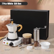 7Pcs Coffee Maker Machine Set Moka Pot Coffee Maker Hand Brew Espresso Coffee With Grinder Electric 