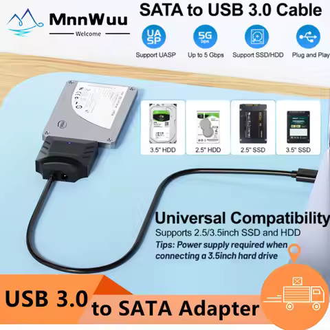 SATA to USB3.0 Adapter Cable USB3.0 to SATA Cable for 3.5 2.5 Inch SSD/HDD Hard Drive Reader SATA II