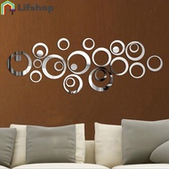 24Pcs Pack Circles Mirror Acrylic Mirror Self-adhesive Wall Stickers / 3D Mirror Wallpape Wall Decorative Used for Living Room Wall Decorations
