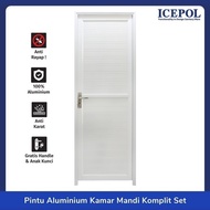Icepol Pintu Kamar Mandi Full Alumunium Komplit Set Plus Kusen Handle