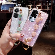 Handphone Casing OPPO Reno10 / Reno 10 Pro / Reno 10 Pro+ 5G Phone Cell Case with Chain Luxury Bling Cute Shell Back Cover Reno10Pro+ Plus