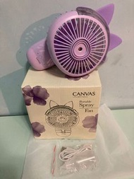 canvas 手提風扇 usb portable fan 紫色貓貓型風扇