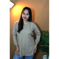 KATUN Kirin blouse long-sleevedWanita with three 3 thread stitching, combed cotton t-shirt material,