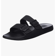 FITFLOP MENS IQUSHION TWO-BAR BUCKLE SLIDES BLACK GS9-001