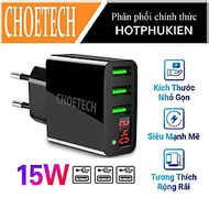 Đen - Cóc củ sạc nhanh 15W 3 cổng USB hiệu CHOETECH C0026 cho điện thoại / máy tính bảng Samsung iPh