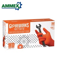 AMMEX Nitrile Gloves Mechanic Orange Chemical Resistant Thick Tough Especially For Sale)