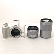 Canon 佳能 EOS Kiss M 雙變焦套件白色數碼無反光鏡可換鏡頭相機