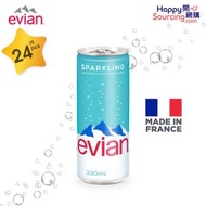 evian - 24罐 - 依雲 罐裝有氣水 EVIAN SPARKLING NATURAL MINERAL WATER CAN (330ml x24)