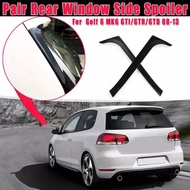 1 Pair Gloss Black Rear Window Side Spoiler Stickers Trim Cover for V-W Golf 6 MK6 GTI/GTR/GTD2009-2