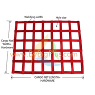 Container Net, Web Cargo Net High Tenacity Polyester Web Cargo Net, 6.5ft x 6.5ft, Mesh 15cm x 15cm,