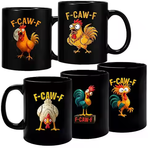 F-Caw-F Coffee Mug, Funny Gifts For Men Women Coworker Chicken Humor Mug- Chickens Pun Sarcastic Cup
