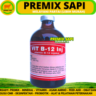 VIT B12 INJ 100ML BOTOL MERAH - Vitamin B12 Hewan Meningkatkan Nafsu Makan Hewan Ternak Sapi Kambing