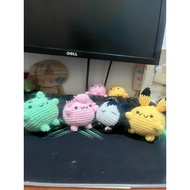 pokemon keychain pokemon crochet keychain pikachu clefairy snorlax bulbasaur keychain cute gift hand