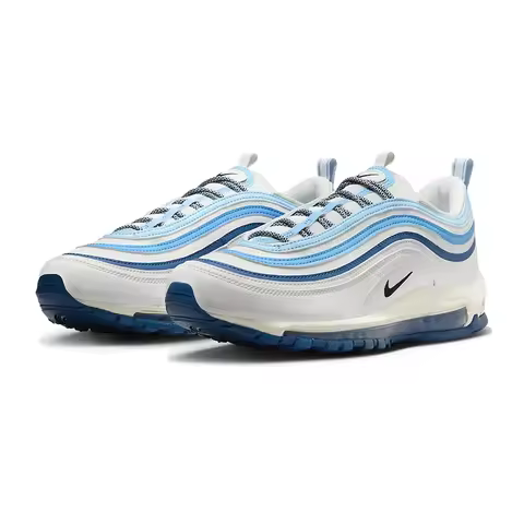 Nike Air Max 97 Men's Low-Top Running Shoes Lightweight, Comfortable, Cushioned, Durable Blue/White 