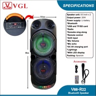 VGL RECHARGEABLE BLUETOOTH SPEAKER WITH FREE MICROPHONE AND USB ( V88 R22 )