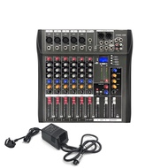 มิกเซอร์ เปลือกโลหะ มิกเซอร์จิ๋ว 12V 4 Channel Mixer เครื่องเสียง บลูทู ธ พลังปีศาจ 48V อีควอไลเซอร์แชนเนล 3 แบนด์ การบันทึก USB