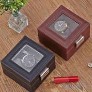 CRAFTMX Watch Box, Wood Leather Watch Storage Box, Portable 1 Watch Slot Watch Collection Box Gift