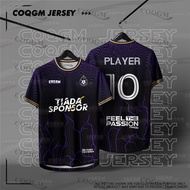 COQGM Officiai Original - Purple lightning design Futsal Football Jersey Custom Name Baju Lelaki Lim